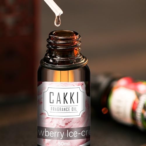 Essential Oils for Diffusers for Home, Scent-Strawberry Ice-Cream Large Size 50ml, Cakki Fragrance Oils, for Candle Making, for Soap Making, Diffuser Oil Scents
