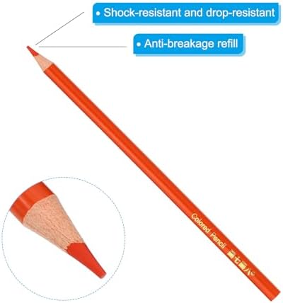 PATIKIL Orange Colored Pencils Set,6 Pcs Oil Color Pencils