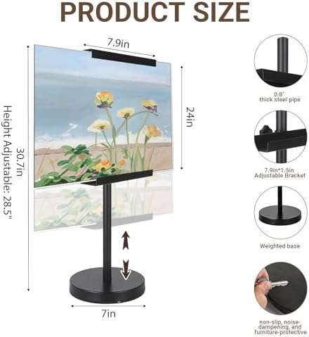 28''Adjustable Tabletop Easel Stand, Picture Easels for Display-Black