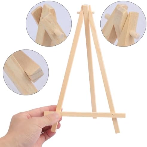 Yiksonyo 30 Pack 9 Inch Wooden Easel, Tabletop Wood Easels, Small Wooden Easel for Painting, Art, and Crafts