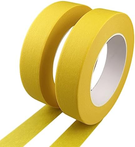 Yellow Masking Tape, 1 Inch x 55 Yards, 2 Rolls