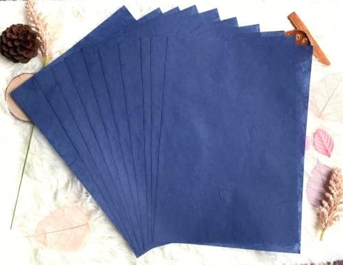 A5 50 Sheets Natural Fiber Mulberry Tree, Mulberry paper Sheets Square Origami, Arts Folding Craft, Decoration, Paper for DIY Crafts. 8.3" x 5.8" (.Blue Tone, A5)