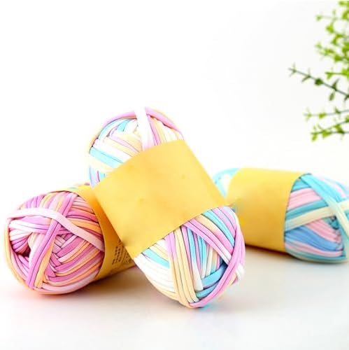 iSuperb 4 Pack Knitting Yarn Colorful Cloth T-Shirt Yarn Fabric Crochet Cloth for DIY Knitted Art Basket Bag - 400g