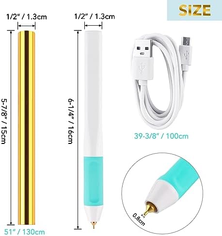Hot Heated Foil Pens & Hot Foil Roll Set,Foil Quill Starter USB Heat Foil Pen for Scrapbooking Tool Kits Hot Foil Roll for Card Making Craft Scrapbooking Drawing Pen with USB Cable DC5V