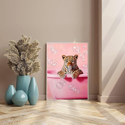 Pink Cheetah Diamond Art Kits for Adults Diamond Painting Kit for Adults