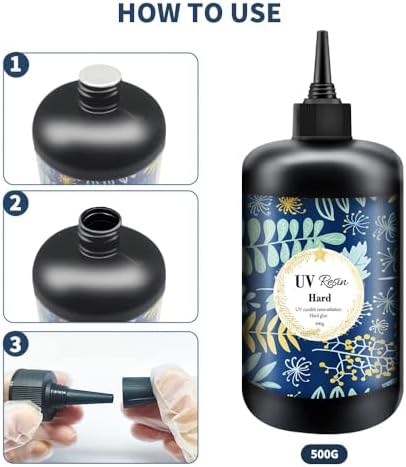 Crystal Clear Hard UV Resin Upgraded Formula Ultraviolet Fast Curing for Jewelry Making Craft Decoration, Hard Transparent Glue Solar Cure Sunlight Activated Resin (1000g)