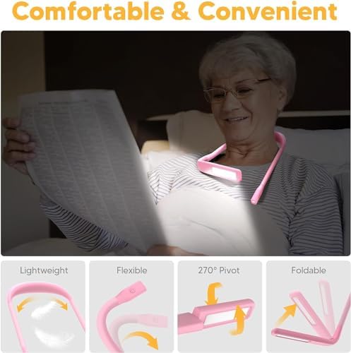 Neck Light, Stepless Dimming Reading Light for Book Lover Gifts