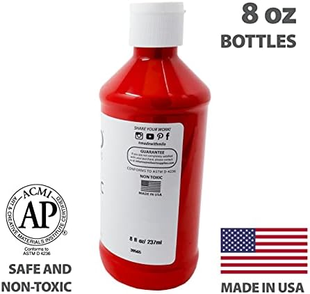 milo Acrylic Paint Set, 12 Primary Colors, 8 oz Bottles, Semi-Gloss