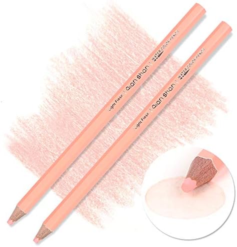 qianshan 2Pcs Flesh Light Color Watercolor Pencils Skin Tone Lead Core Pencil for Portrait Comic Adult Coloring Books Artist Coloring Drawing Sketching Blending