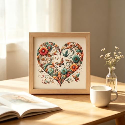 Flower Heart Diamond Painting Kits for Adults, Butterfly Diamond Art
