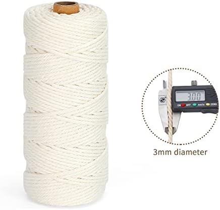 HOMEBOBO Macrame Cord 3mm x 220Yards (656Feet)Natural Cotton Macrame Rope - 4 Strands Twisted Macrame Cotton Cord for Wall HangingPlant HangersCraftsGift Wrapping and Wedding DecorationsDeep Purple