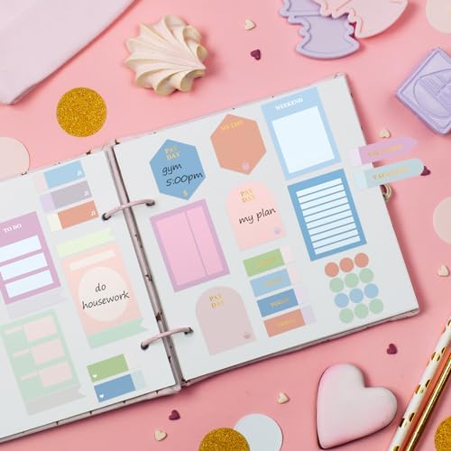 Ctosree 24 Sheets Planner Stickers with Tweezer to Do List, Macaron Color