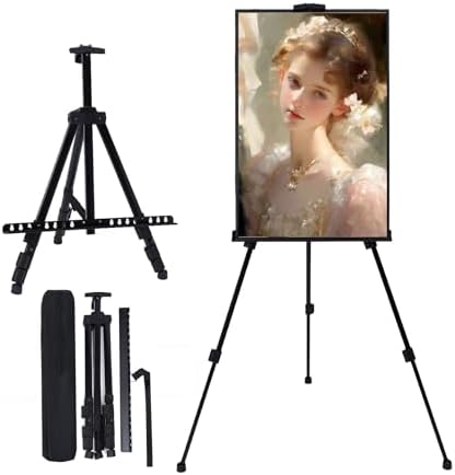 MXG Aluminum Art Easel,Professional Black Display Easel for Painting&Sign