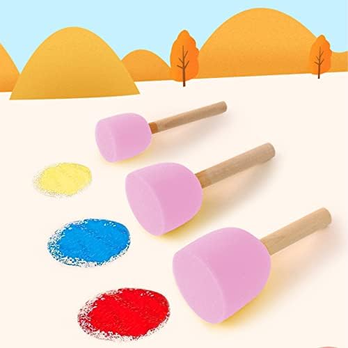 WAFJAMF 40 Pcs Round Sponges Brush Set 4 Sizes DIY Painting Tools Pink