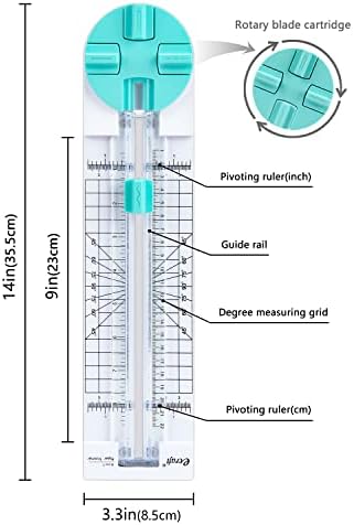 Paper Trimmer Craft Paper Cutter: 4 Style Multi-Function Scrapbooking Tool with Dial Blades of Straight,Wave,Dotted,Perforated,Creasing for Cutting Paper,Coupons,Photos,Postcards,Scrapbook,Card