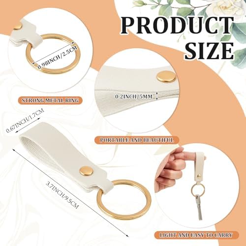 Wavyknot 100 Pcs Leather Keychain Blanks, 3.7 x 0.7 Inches, Vivid Color