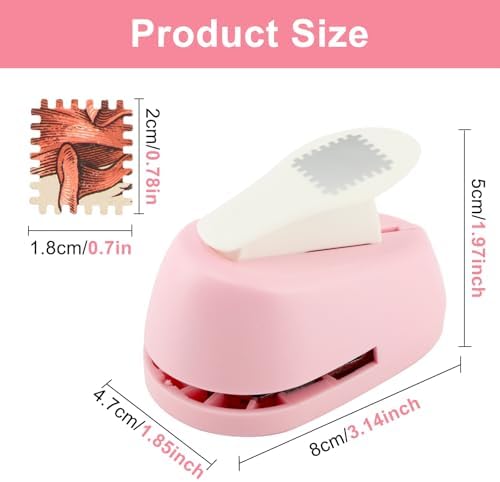 Postage Stamp Punch, 0.8 x 0.7 in Scalloped Rectangle Paper Punch