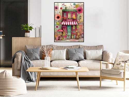 Benjenes Diamond Art Kit for Adults – Flowers House Design