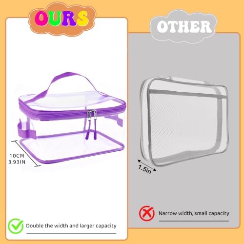8 Packs Toy Storage Bags, Reusable Clear PVC Board Game Storage, Toy Storage Organizer Bags with Zipper for Building Blocks, Puzzle and Handmade Accessories, Clear Toiletry Bag