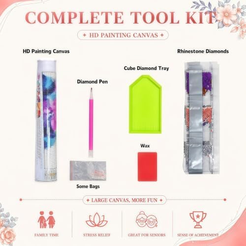 DOTSTART 5D American Cross Diamond Art Kits for Adults, Full Drill Round