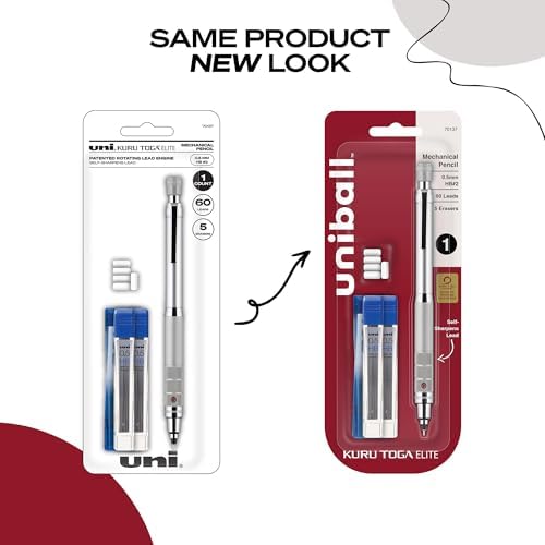 uniball™ Kuru Toga Elite Mechanical Pencil Kit, 0.5mm, HB, Silver, 1 Pack