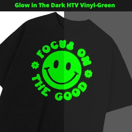HTVRONT Puff Vinyl Heat Transfer, 10" x 6ft Glow in The Dark Puff Vinyl
