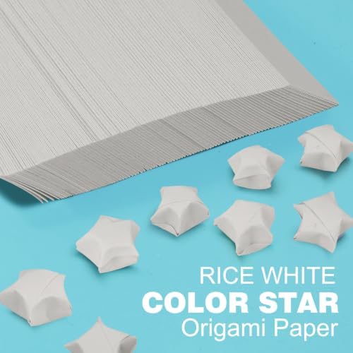 FoDau770 Solid Color Star Paper Strips - 360 Sheet, Ivory White
