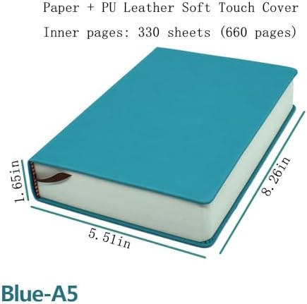Thick Sketchbook 660 Pages Notebook Soft Faux Leather Cover Journal 80GSM Paper Notepad Drawing Book Memo Writing Sketch Pad Diary Notebook