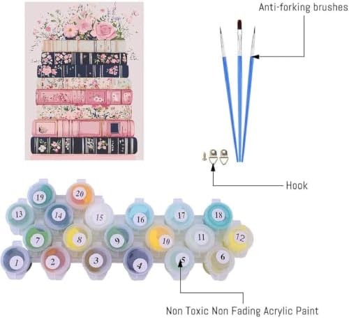 AIBOERL Paint by Numbers Kit for Adults Beginner,Flower Book, 12X16In