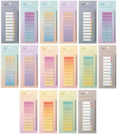Mr. Pen- Colorful Sticky Tabs, 16 Sets, 3200 pcs, Translucent Page Markers