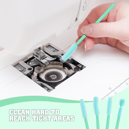 20 Pcs Sewing Machine Cleaning Brushes Reusable Silicone Cleaner,Mint Green