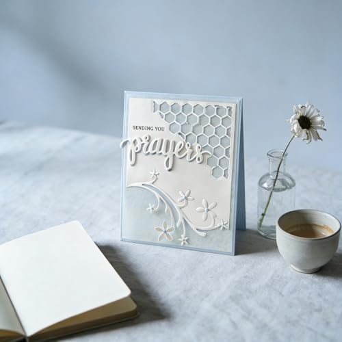 Scrapbooking Die-Cuts, Layer Frame Net Set Metal Cutting Dies for Card Making, Paper Craft Template, Background Embossing Stencils, DIY Album Décor (Honeycomb Flower Vine-10.7x10.2cm)