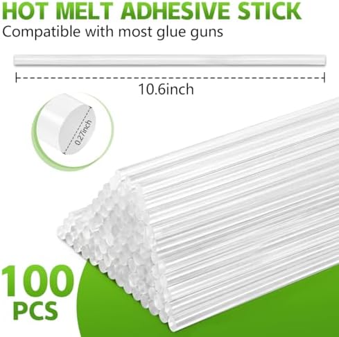 KISEER 100 Pack Clear 0.27 x 11 Inch Mini Size Hot Glue Sticks Universal Fit Glue Gun for Bond Wood Plastic Fabric Foam DIY Craft Projects Home Decorations and Sealing