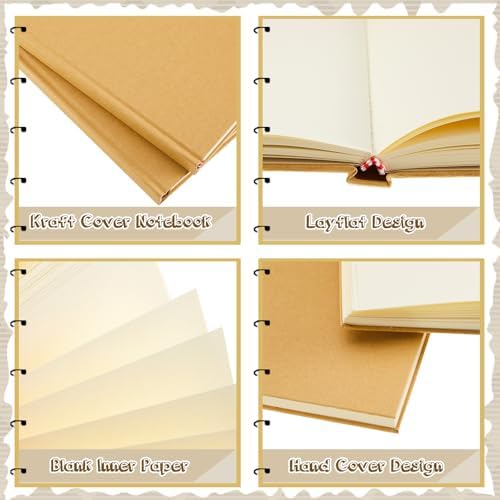 Henoyso 32 Pcs A5 Blank Notebook Journal Hardcover Sketchbook, 8.3 x 5.7 in