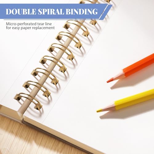 5.5×8.5In Sketch Book for Kids, 100gsm Spiral Sketchbook for Drawing, Blue | 90 Sheets Acid-Free Drawing Paper with Pencils, Tear-Out Pages, for Drawing & Sketching, idea for Back-to-School Gifts