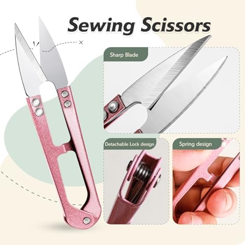Embroidery Floss Organizer,10 Pcs Cross Stitch Supplies and 2 Pcs Thread Snippers for Sewing with Leather Scissors Sheath Cover,Needlepoint Thread Organizer and Thread Scissors Combined