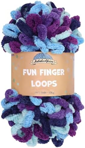 JubileeYarn Fun Finger Loops Yarn - 100g/Skein Jumbo Polyester - Aphrodite - 1 Skein