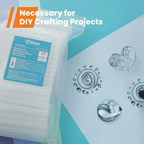 GoGonova Mini Glue Gun Sticks, 200 Pack Clear Hot Melt Adhesive Sticks