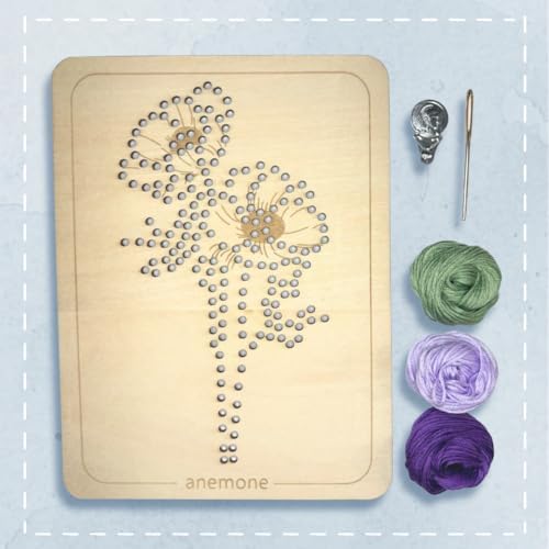 Wooden Flower Lacing Embroidery Kits for Beginners, Set of 5 Learn-to-Stitch Craft Boards, Sewing & Embroidery Art Kits for Kids Ages 8+, DIY Craft Projects, Educational Gifts, Party Favors (Winter)