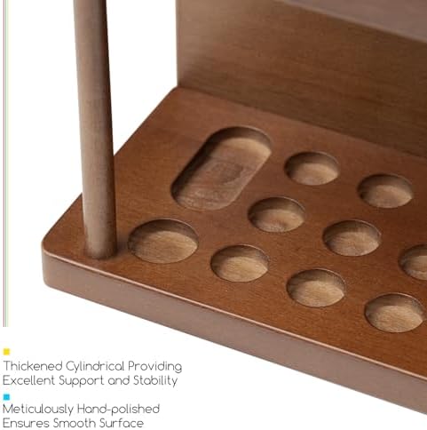 MEEDEN PRO Paint Brush Holder: 38 Holes Wooden Paint Brush Organizer
