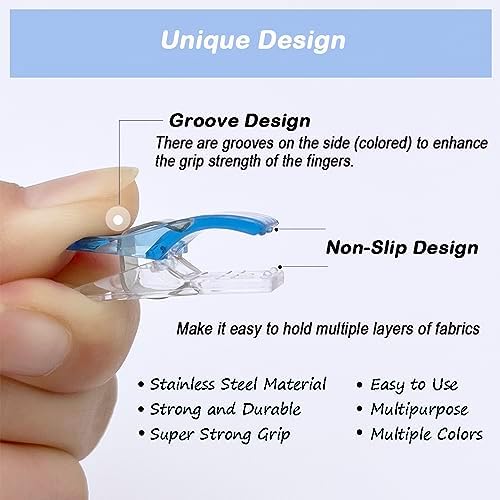 Quilting Clips and Sewing Fabric Clips, KOLUPA 200 Pcs Plastic Embroidery Clips with Storage Box, Multipurpose Crafting Tools Supplies and Accessories (Assorted Colors)