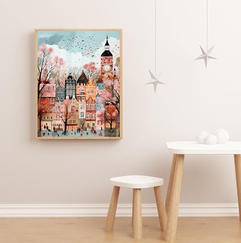 London Streets 5D DIY Diamond Painting Kits for Adults, Diamond Art Kits for Beginners, Full Drill Dot Painting Gem Art Kits for Home Wall Decor11.8 x15.7 Inch