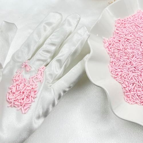 150g Fake Sprinkles Resin Sprinkles Clay Sprinkles Fake Candy Sprinkles Polymer Sprinkles Polymer Clay Slices for Resin Nail Slime Scrapbook DIY Art Crafts Making(248-light Pink)