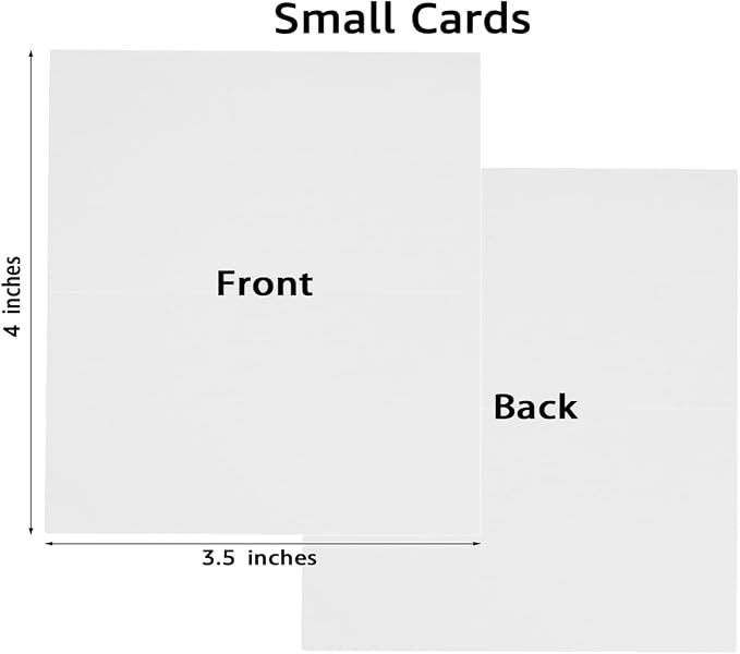 50 Pack Small Blank Folded Cardstock Business Cards, White, 2x3.5