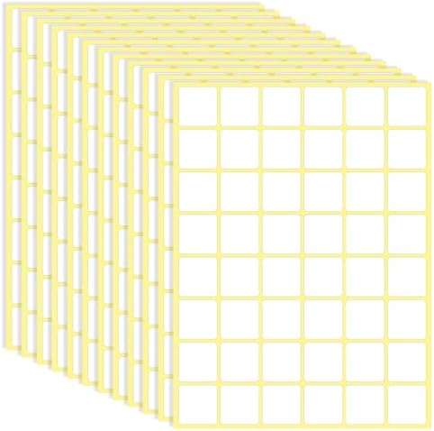 1440 Pcs Blank Date Labels 1" X 1" Labels Stickers for Organizing Square Writable White Labels Food Labels for Jars Boxes File Folders Envelopes School Office Kitchen