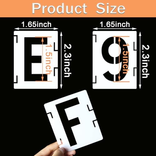 YEAJON 1.5 Inch Letter Stencils Symbol Numbers Craft Stencils, 42 Pcs Reusable Alphabet Templates Interlocking Stencil Kit for Painting on Wood, Wall, Rock, Sign, DIY Art Projects