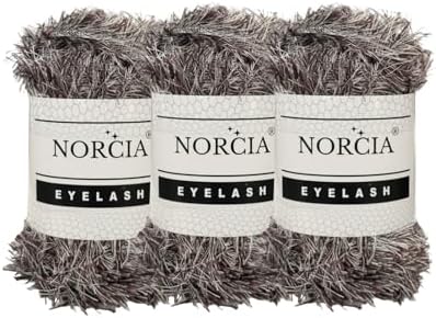 Eyelash Yarn Fun Fur Yarn(3 * 100g-3.5oz) (3 * 153yds-140mt) Fuzzy Premium Soft Crochet DIY Hand Knitting 100% Polyester