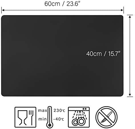 Gartful X-Large Silicone Sheet for Resin, 23.6"x15.7" Black Jewelry Casting Molds Mat, Premium Silicone Placemat, Reusable, Nonstick, Countertop Protector, Multipurpose Mat, 2 PCS