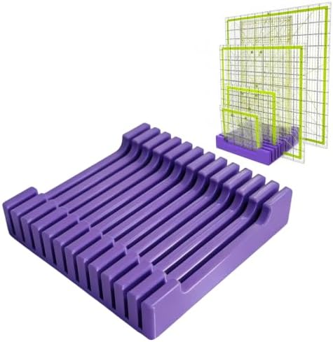 12 Slot Quilting Ruler Holder Sewing Ruler Holder Organizer for Quilting,Storage Rack for Quilting Rulers(Purple)