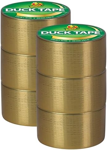 Duck Brand Color Duct Tape, 6-Roll, Metallic Gold (280748_C)
